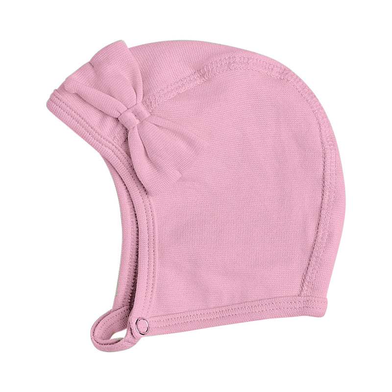 Organic cotton single layer baby helmet with bow 505016-59 SS24