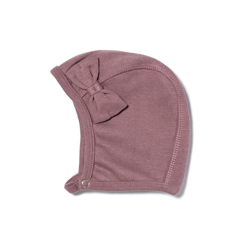 Organic Cotton Baby Helmet With Bow Dusty Purple 505016-79 AW22