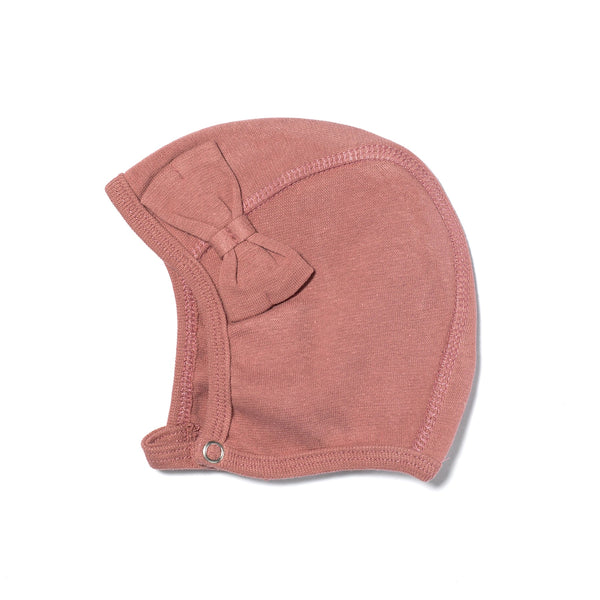 Organic Cotton Baby Helmet With Bow Old Rose 505016-96-AW22