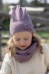 Double layer cotton beanie with bow 505055-63 SS24